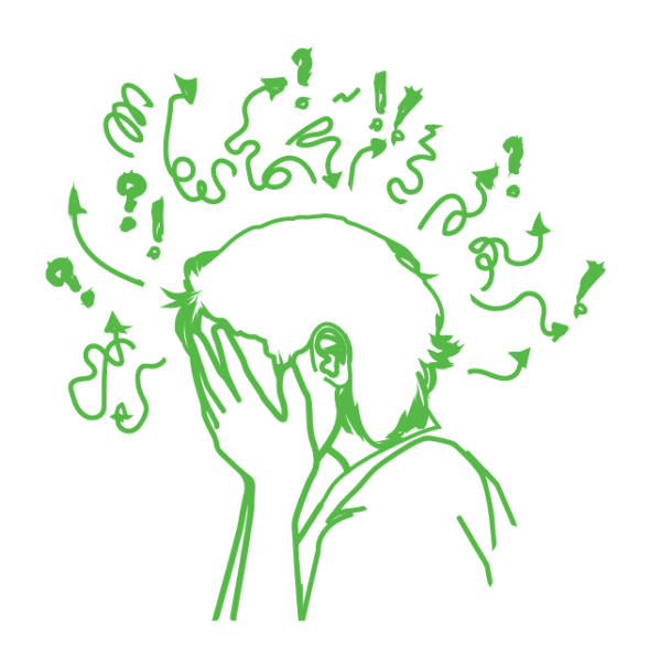 Illustration d'une personne perdue dans ses pensées